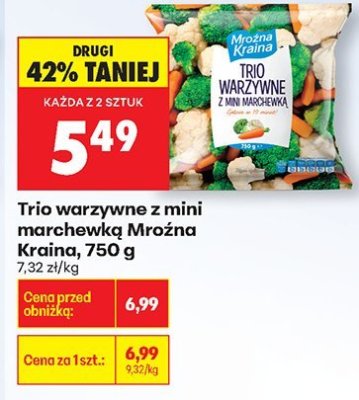 Trio warzywne z mini marchewką Mrożna Kraina, 750 g promocja w Biedronka