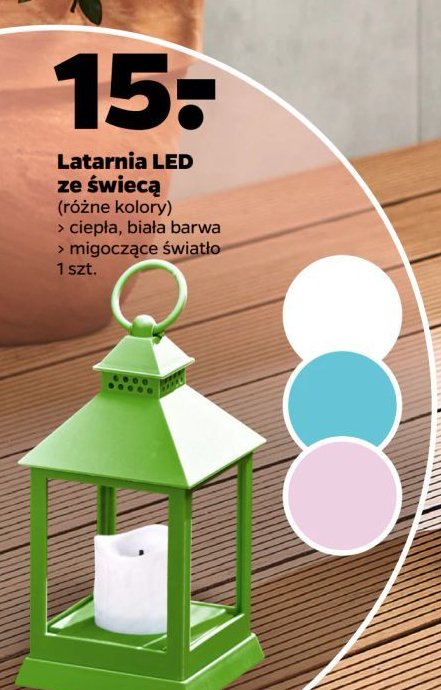 Latarnia led ze świecą 15 x 12.5 x 25 cm promocja w Netto