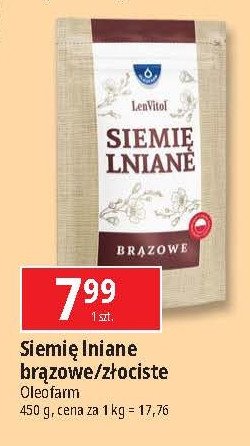 Siemię lniane brązowe Oleofarm promocja