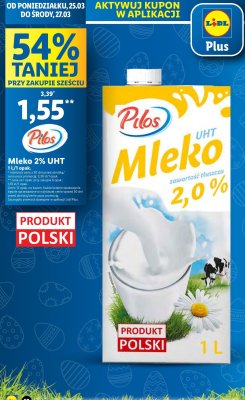 Mleko 2 % Pilos promocja