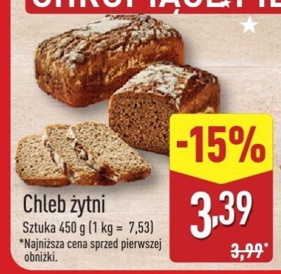 Chleb żytni promocja w Aldi
