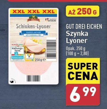 Szynka lyońska Gut drei eichen promocja w Aldi