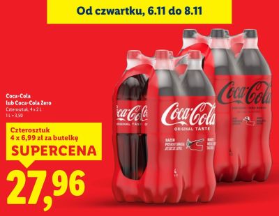 Napój gazowany 4 x 2 l Coca-Cola promocja w Lidl