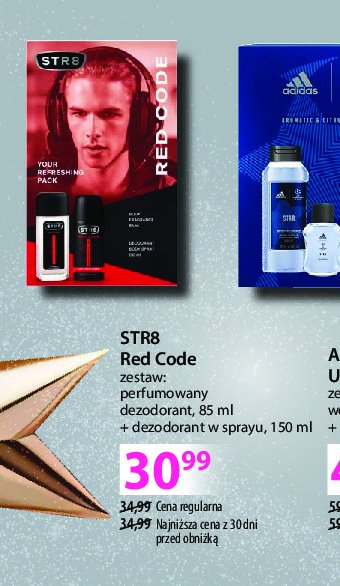 Zestaw w pudełku red code: dezodorant 150 ml + dezodorant atomizer 85 ml Str8 zestaw promocja w Hebe