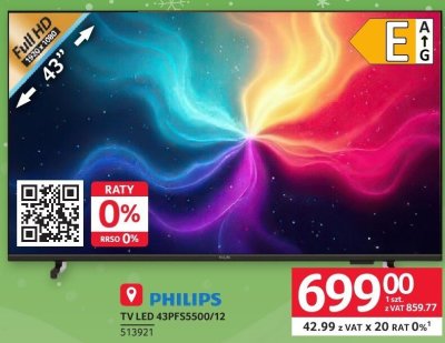 Telewizor PHILIPS 43PFS5500/12 43" promocja w Selgros