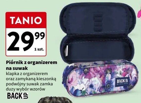 Piórnik z organizerem na suwak Back up promocja