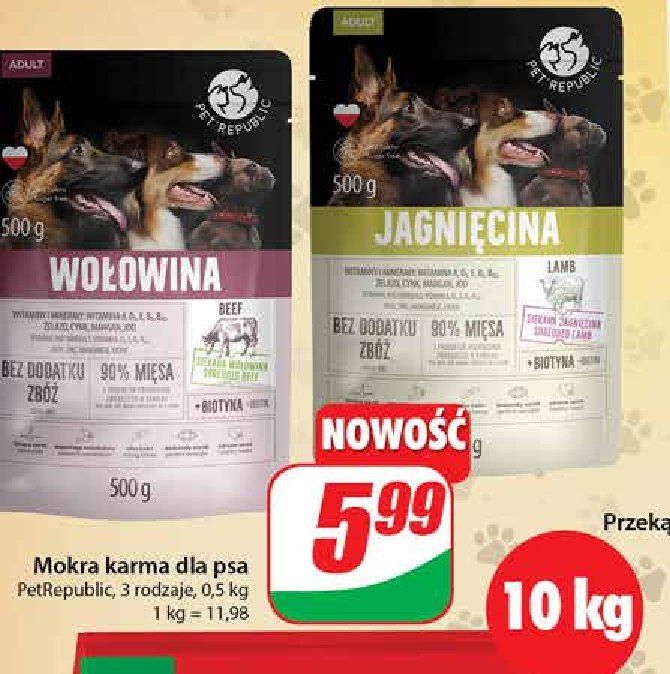 Karma dla psa jagnięcina Pet republic promocja