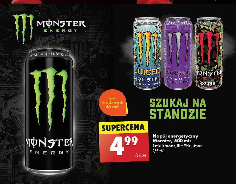 Napój energetyczny MONSTER ENERGY ASSAULT promocja