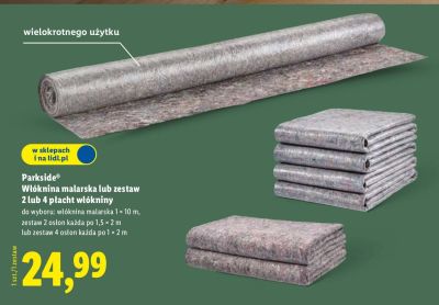 Włóknina malarska lub zestaw 2 lub 4 płacht włókniny Parkside promocja w Lidl