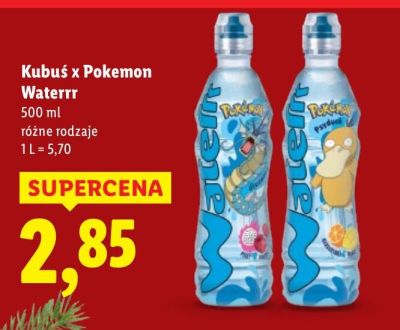 Woda Kubuś x Pokemon różne rodzaje promocja w Lidl