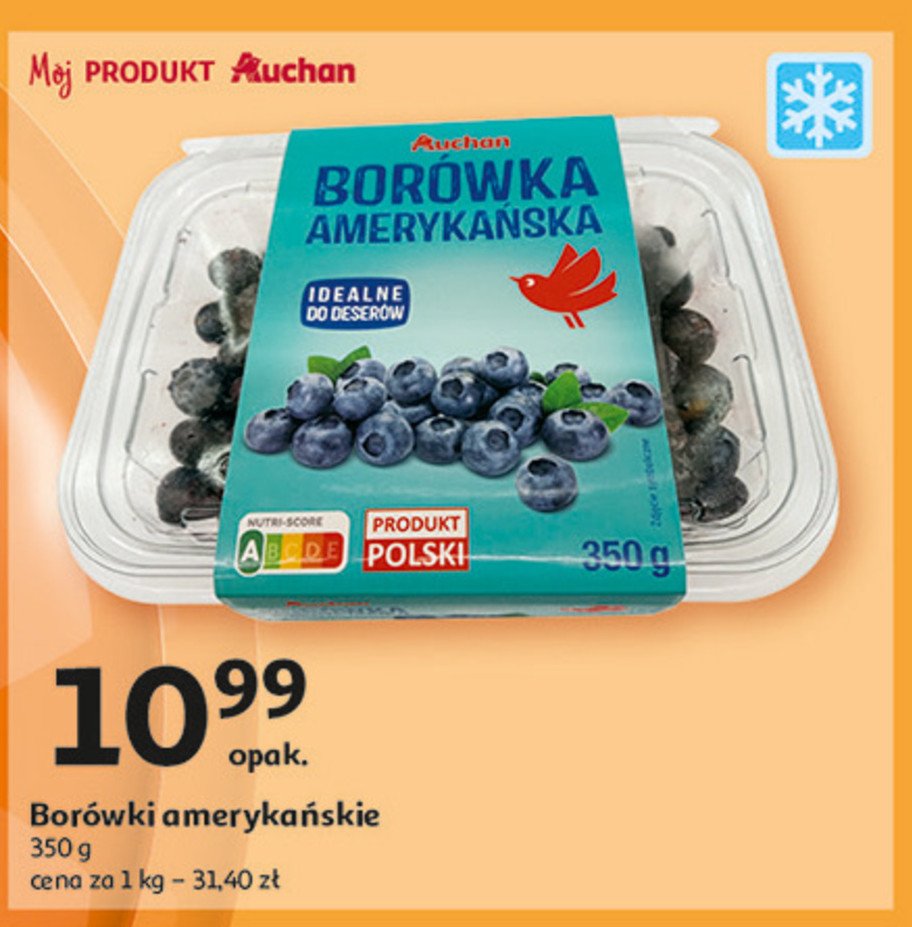 Borówka amerykańska Auchan różnorodne (logo czerwone) promocja