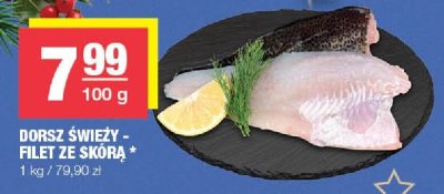 Dorsz świeży - filet ze skórą promocja w SPAR