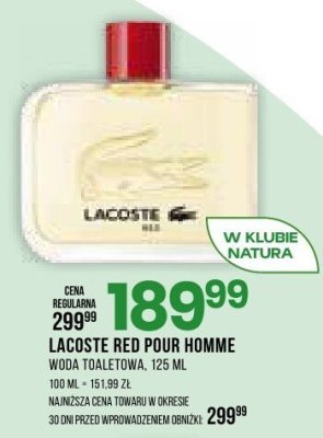 Woda toaletowa Lacoste Red Pour Homme promocja w Drogerie Natura