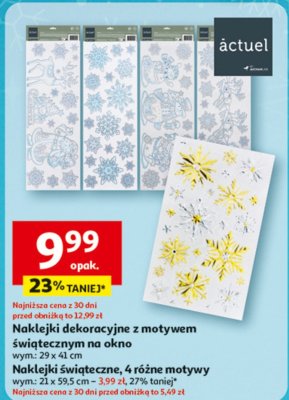 Naklejki dekoracyjne z motywem świątecznym na okno promocja w Auchan