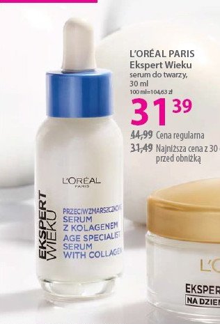 Serum do twarzy przeciwzmarszczkowe L'oreal ekspert wieku promocja w Hebe