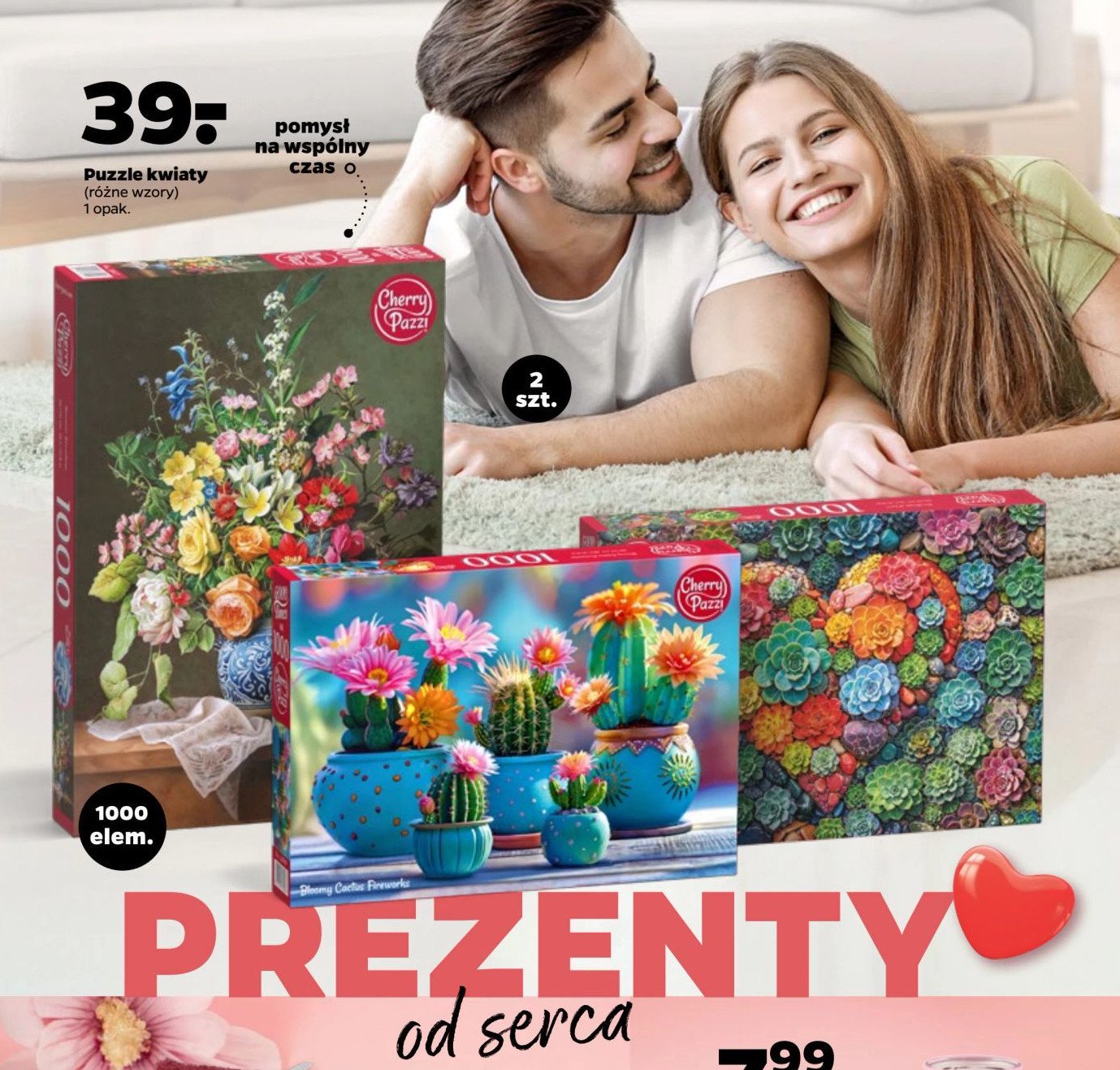 Puzzle kwiaty 1000 el. promocja w Netto