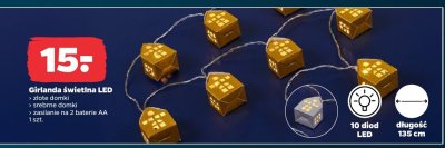 Girlanda świetlna LED - srebrne domki promocja w Netto