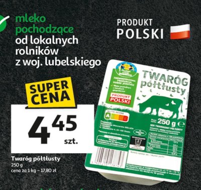 Twaróg połtłusty Auchan pewni dobrego promocja