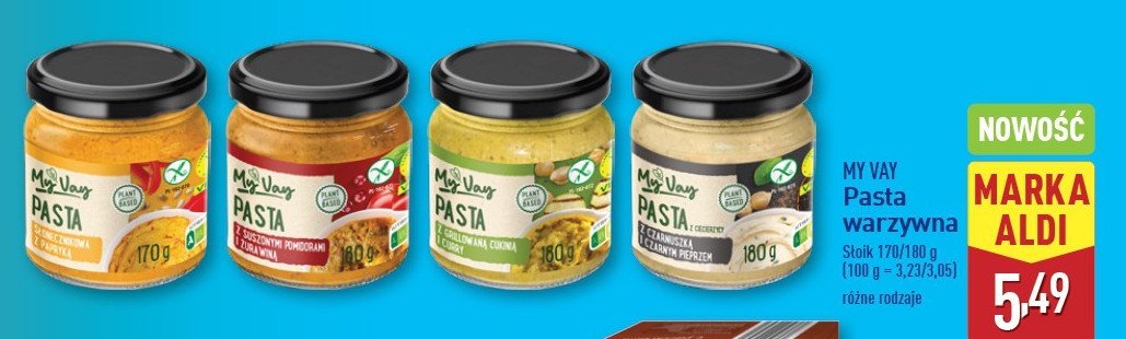 Pasta słonecznikowa z papryką My vay promocja w Aldi