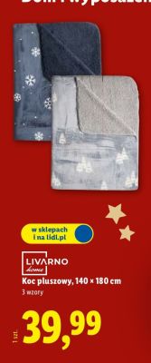 Koc pluszowy LIVARNO home 140 x 180 cm promocja w Lidl