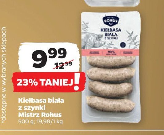 Kiełbasa biała z szynki Mistrz rohus promocja w Netto