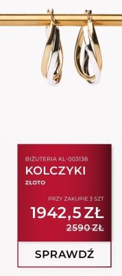 Kolczyki złote KL-004321 promocja w Briju