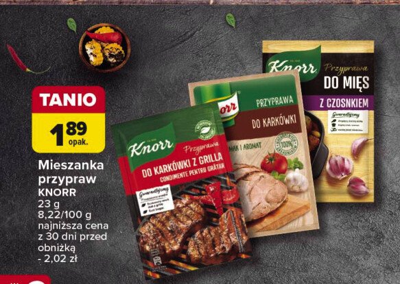 Przyprawa do mięs z czosnkiem Knorr przyprawa promocja w Carrefour Market