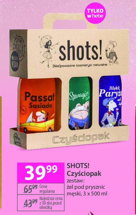 Żele pod prysznic Shots! czyściopak promocja w Hebe