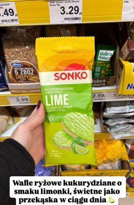 Wafle ryżowe kukurydziane o smaku limonki  promocja w Dino