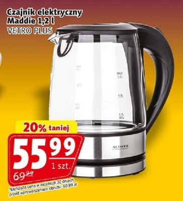 Czajnik elektryczny Maddie 1,2 l VETRO PLUS promocja w Prim Market