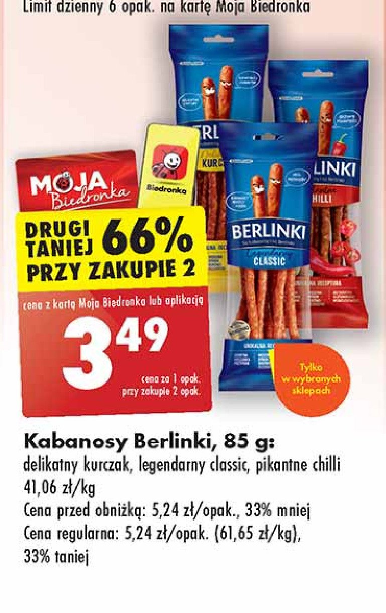 Kabanosy pikantne chilli Morliny berlinki promocja