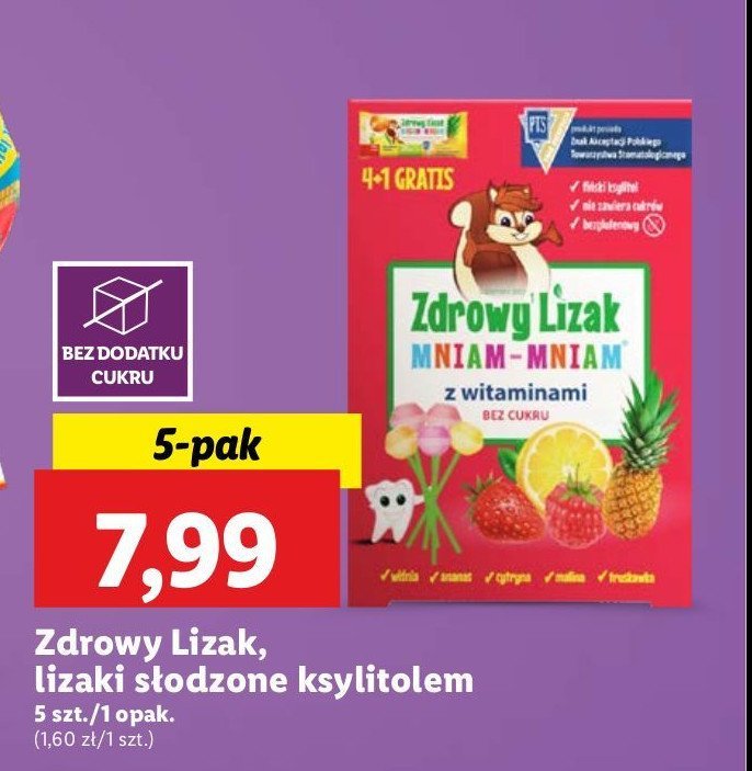 Lizak z witaminami Mniam mniam zdrowy lizak promocja