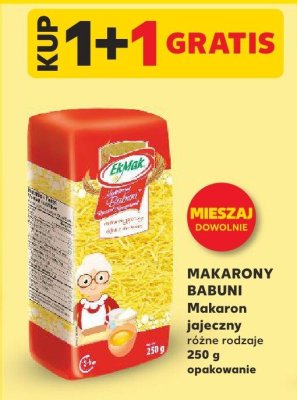Makaron Babuni jajeczny 1+1 gratis promocja w Kaufland