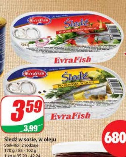 Filety śledziowe w oleju Evrafish promocja