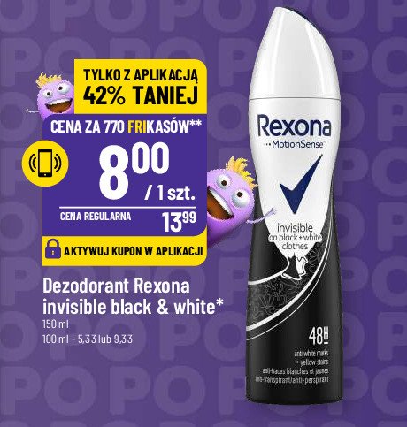 Antyperspirant black + white Rexona invisible promocja