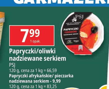 Oliwki zielone nadziane serkiem Psj promocja