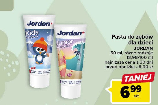 Pasta do mycia zębów dla dzieci 6-12 lat Jordan promocja