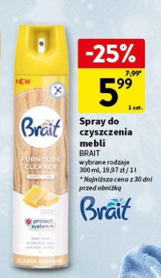 Spray do czyszczenia mebli BRAIT wybrane rodzaje promocja w Intermarche