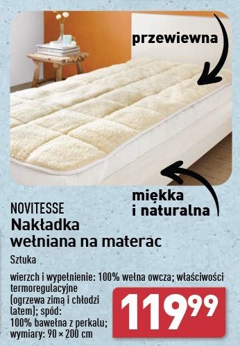 Nakładka wodoodporna na materac 90-100 x 200 cm Novitesse promocja