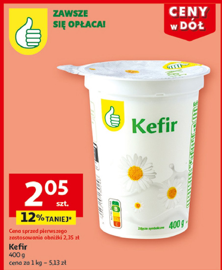 Kefir Podniesiony kciuk promocja w Auchan