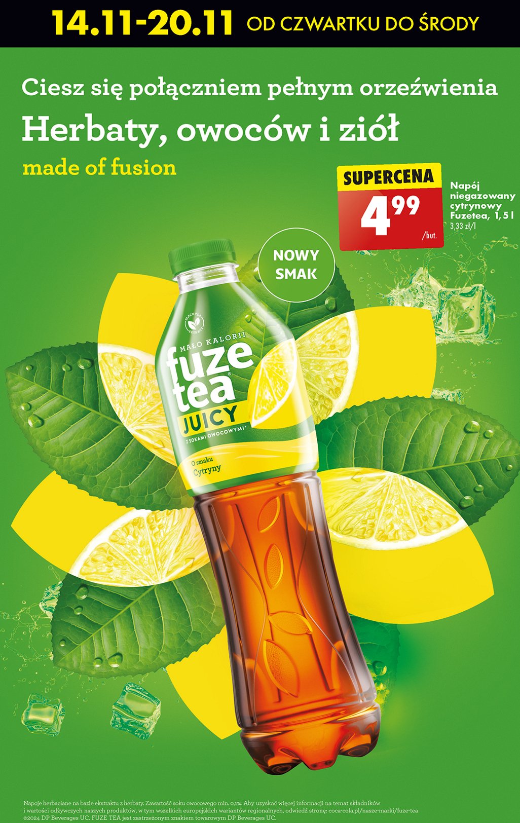 Herbata mrożona black lemongrass Fuzetea promocja w Biedronka