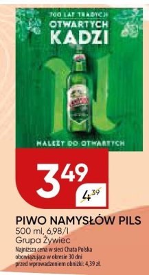 Piwo Namysłów Pils promocja w Chata Polska