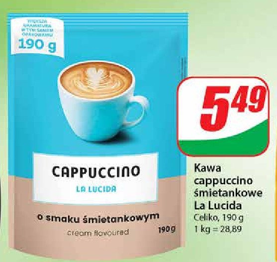 Cappuccino śmietankowe La lucida cappuccino promocja