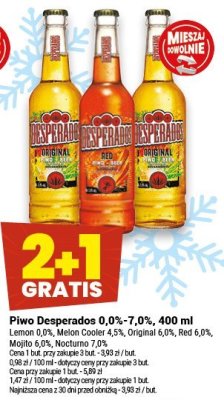 Piwo Desperados 0,0%-7,0%, 400 ml promocja w Twój Market