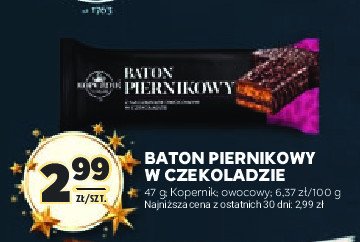 Batonik piernikowy w czekoladzie z nadzieniem owocowym Kopernik promocja w Stokrotka