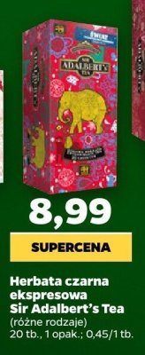 Herbata czarna ekspresowa Sir Adalbert's Tea (różne rodzaje) 20tb. promocja w Netto