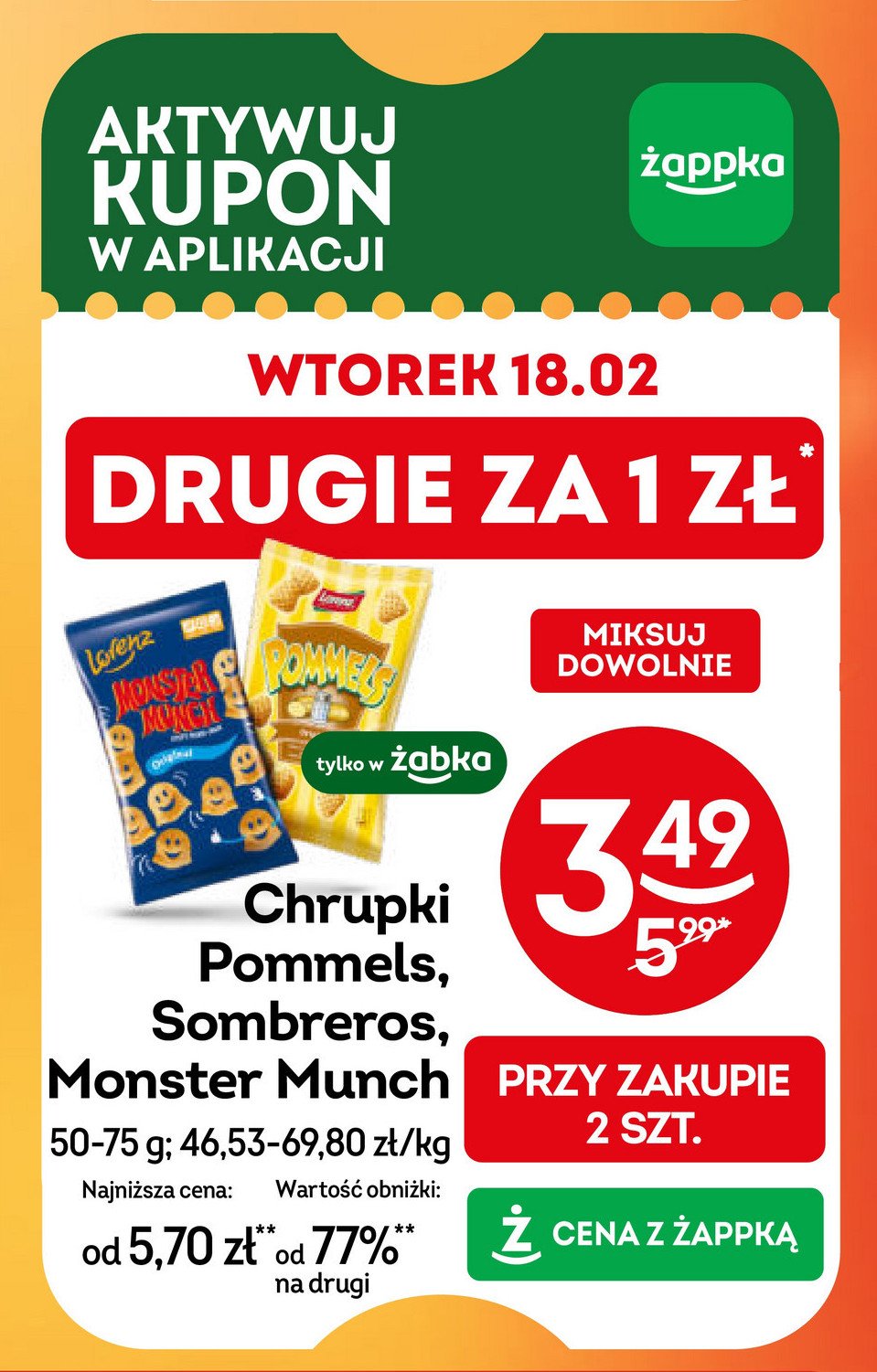 Chrupki original Lorenz monster munch promocja