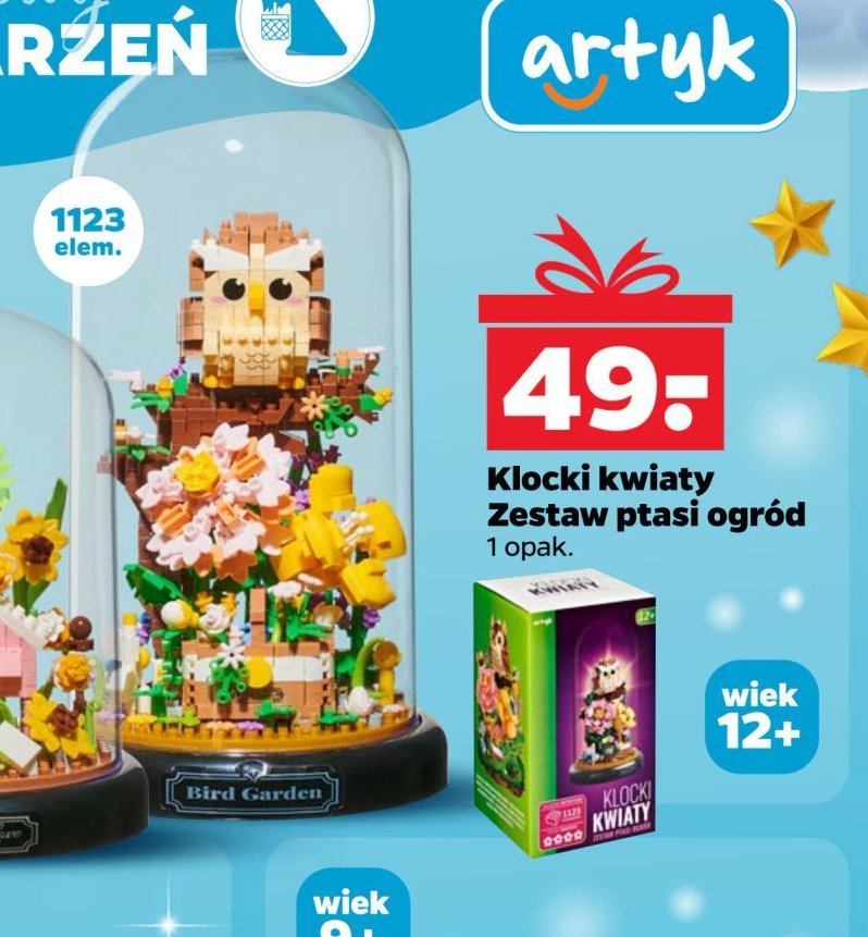 Klocki kwiaty ptasi ogród promocja w Netto