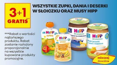 Zupki, dania i deserki w słoiczku HiPP różne rodzaje promocja w Biedronka