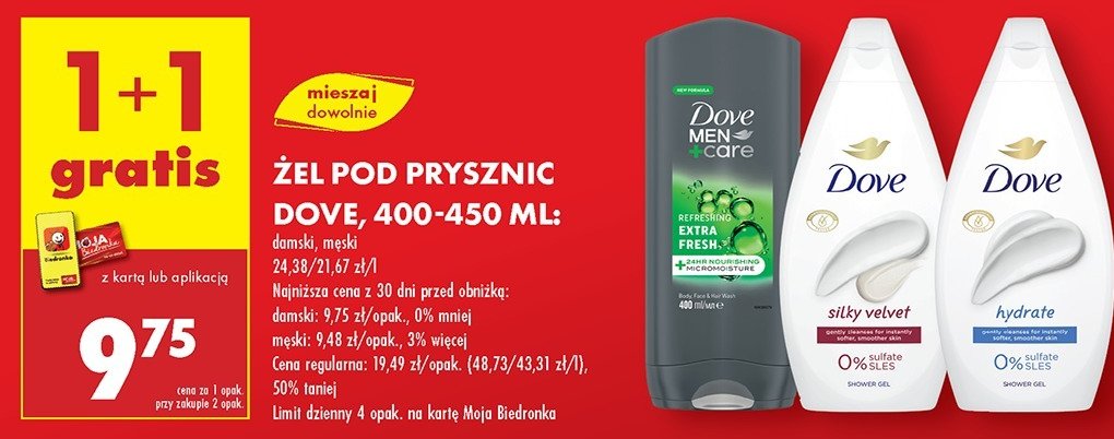 Żel pod prysznic hydrate Dove promocja w Rossmann